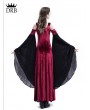 Medieval Night Wine Red Velvet Off-the-Shoulder Medieval Dress