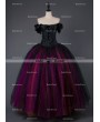 Rose Blooming Gothic Corset Long Prom Ball Gown Dress