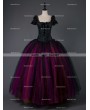 Rose Blooming Gothic Corset Long Prom Ball Gown Dress
