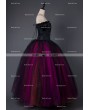 Rose Blooming Gothic Corset Long Prom Ball Gown Dress