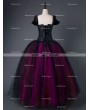 Rose Blooming Gothic Corset Long Prom Ball Gown Dress