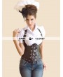 Black Leather Halter Gothic Overbust Corset