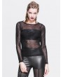 Devil Fashion Black Spider Web Gothic Shirt for Women