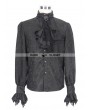 Devil Fashion Black Palace Style Men's Gothic Blouse with Removable Tie