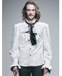 Devil Fashion White Palace Style Men's Gothic Blouse with Removable Tie