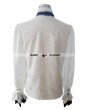 Devil Fashion White Palace Style Men's Gothic Blouse with Removable Tie