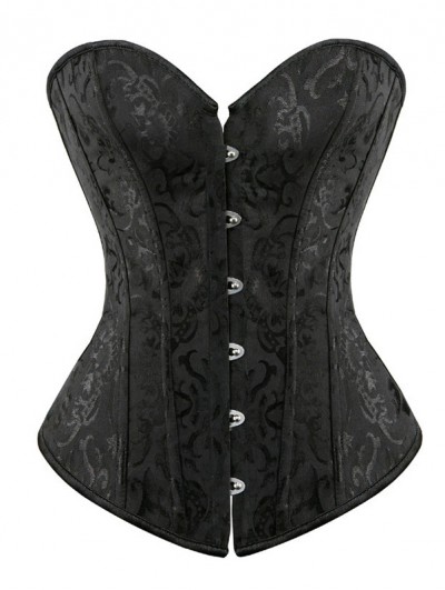 Black Pattern Gothic Overbust Corset