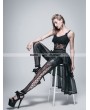 Devil Fashion Black Lace and Gauze High-Low Gothic Skirt