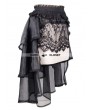 Devil Fashion Black Lace and Gauze High-Low Gothic Skirt