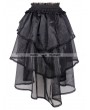 Devil Fashion Black Lace and Gauze High-Low Gothic Skirt