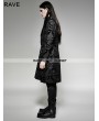 Punk Rave Vintage Black Pattern PU Leather Gothic Coat for Men