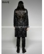 Punk Rave Vintage Black Pattern PU Leather Gothic Coat for Men