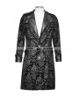 Punk Rave Vintage Black Pattern PU Leather Gothic Coat for Men