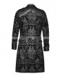 Punk Rave Vintage Black Pattern PU Leather Gothic Coat for Men