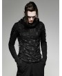 Punk Rave Black Gothic Hole Hooded T-Shirt for Men