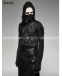 Punk Rave Black Gothic Hole Hooded T-Shirt for Men