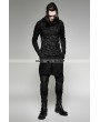 Punk Rave Black Gothic Hole Hooded T-Shirt for Men