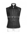 Punk Rave Black Gothic Military Uniform Vest for Men
