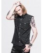 Devil Fashion Black Gothic Punk Sleeveless Shirt for Men