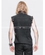 Devil Fashion Black Gothic Punk Sleeveless Shirt for Men