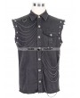 Devil Fashion Black Gothic Punk Sleeveless Shirt for Men
