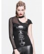 Devil Fashion Black Gothic Sexy Skull Pattern Shirt for Women