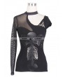 Devil Fashion Black Gothic Sexy Skull Pattern Shirt for Women