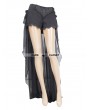 Devil Fashion Black Gothic Shorts with Long Back Skirt for Women 