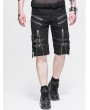 Devil Fashion Black Belt Zipper Gothic Punk Short Pants for Men