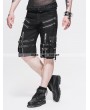 Devil Fashion Black Belt Zipper Gothic Punk Short Pants for Men