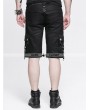Devil Fashion Black Belt Zipper Gothic Punk Short Pants for Men