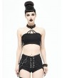 Devil Fashion Black Gothic Punk Sexy Halter Top for Women