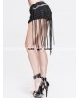 Devil Fashion Black Gothic Punk Tassel Belt Shorts for Women