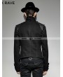 Punk Rave Black Gothic Military Uniform Short Coat with Removable Sleeves for Men