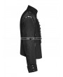 Punk Rave Black Gothic Military Uniform Short Coat with Removable Sleeves for Men