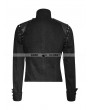 Punk Rave Black Gothic Military Uniform Short Coat with Removable Sleeves for Men