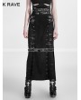 Punk Rave Black Gothic Punk Split Skirt for Women