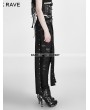 Punk Rave Black Gothic Punk Split Skirt for Women