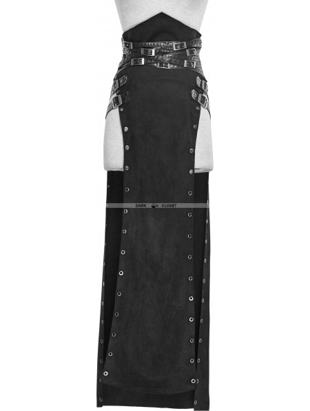 Punk Rave Black Gothic Punk Split Skirt for Women - DarkinCloset.com