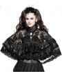 Punk Rave Black Gothic Lolita Lace Double Layer Cloak