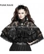 Punk Rave Black Gothic Lolita Lace Double Layer Cloak