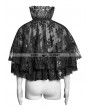 Punk Rave Black Gothic Lolita Lace Double Layer Cloak