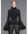 Devil Fashion Black Gothic Palace Style Blouse for Women