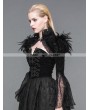 Devil Fashion Black Vintage Gothic Short Feather Cape for Women