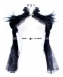 Devil Fashion Black Vintage Gothic Short Feather Cape for Women