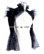 Devil Fashion Black Vintage Gothic Short Feather Cape for Women