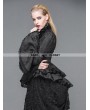 Devil Fashion Black Gothic Palace Style Jacquard Ruffles Blouse for Women