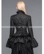 Devil Fashion Black Gothic Palace Style Jacquard Ruffles Blouse for Women