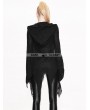 Devil Fashion Black Gothic Punk Asymmetric Hooded Sweater for Women