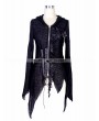 Devil Fashion Black Gothic Punk Asymmetric Hooded Sweater for Women